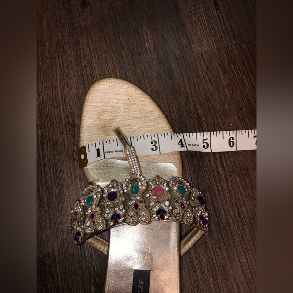 Gold Fancy Sandals with Stones (please see photos for sizing) - Picture 3 of 7